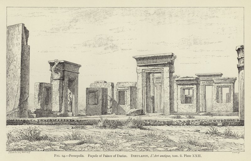 Persépolis, fachada do Palácio de Dario de French School