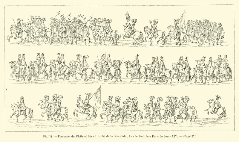 Staff Chatelet parte da cavalgada, na entrada de Paris de Louis XIV de French School