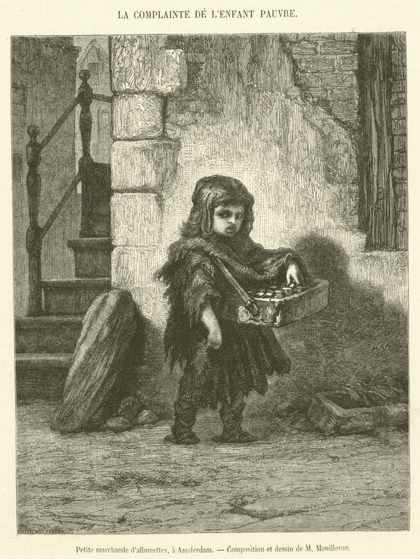 Vendedor de fósforos, em Amesterdão (gravura) de French School
