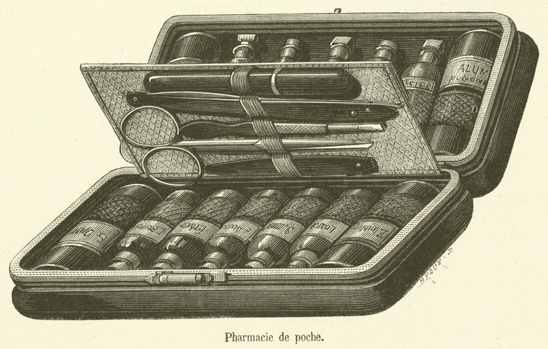 Farmácia de bolso (gravura) de French School