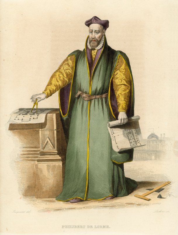 Philibert de Lorme (gravura colorida) de French School