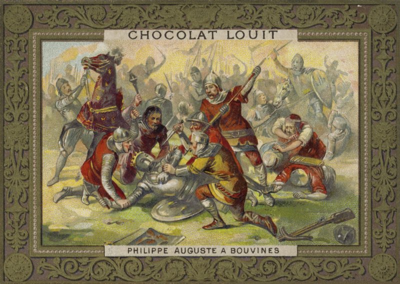 Filipe Augusto da França desmontado na Batalha de Bouvines, 1214 de French School