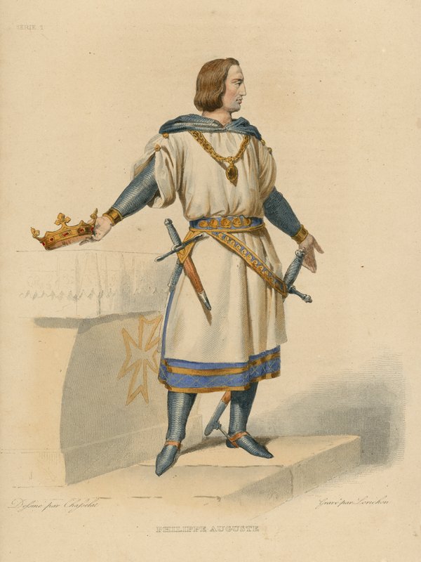 Philippe Auguste (gravura colorida) de French School
