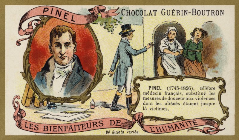 Philippe Pinel, médico francês (chromolitho) de French School