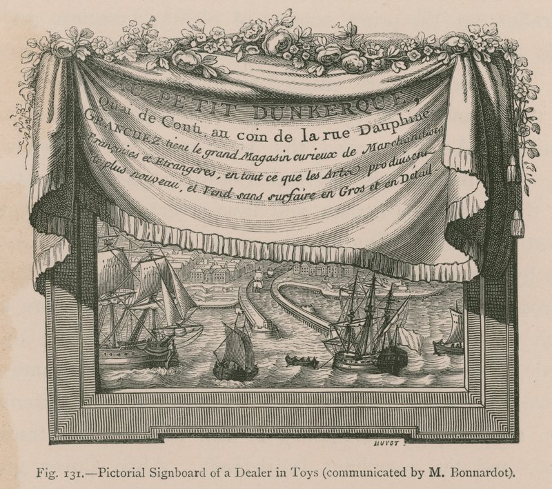 Tabuleta pictórica de um revendedor em brinquedos (comunicado por M. Bonnardot) de French School