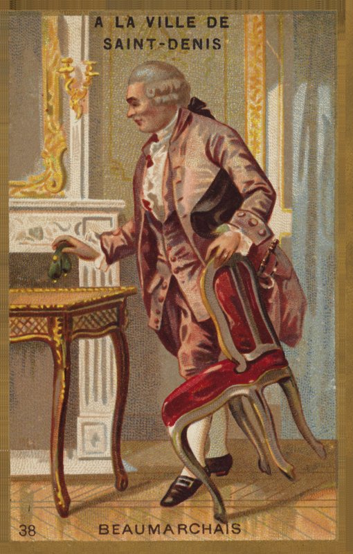 Pierre-Augustin Caron de Beaumarchais, dramaturgo francês e revolucionário (1732-1799), na cidade de Saint-Denis de French School