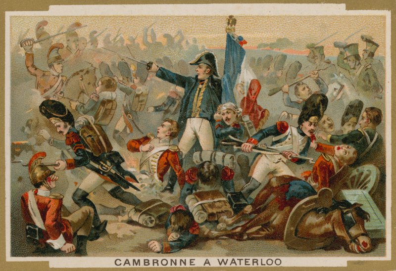 Pierre Cambronne, general francês, na batalha de Waterloo, 1815 de French School