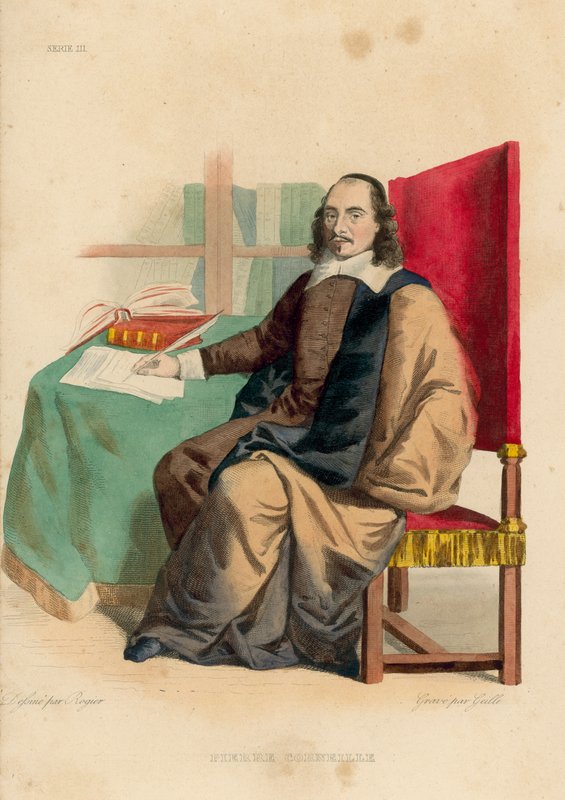 Pierre Corneille (gravura a cores) de French School