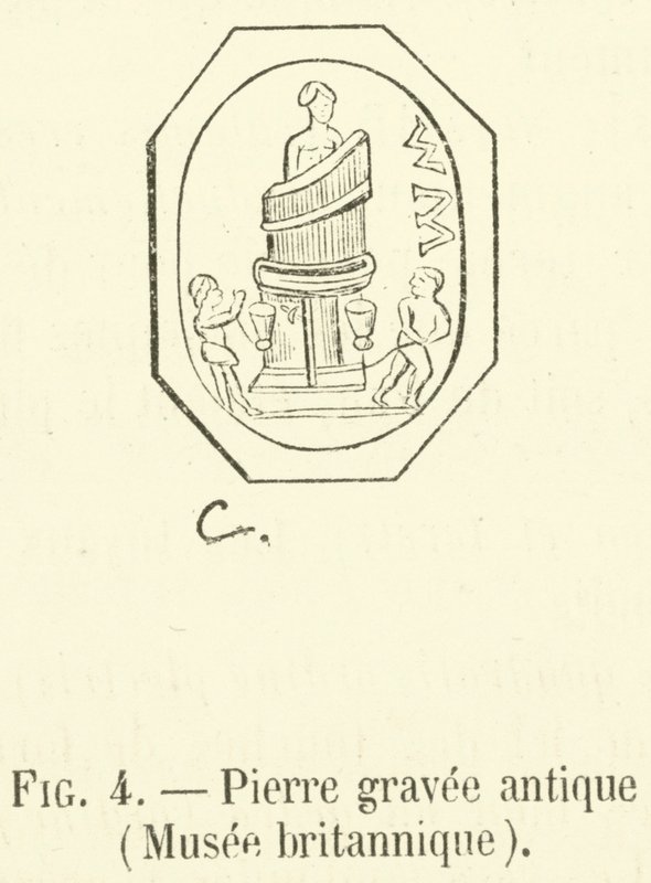 Pedra antiga gravada, Museu Britânico (gravura) de French School