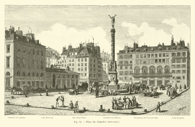 Place du Chatelet, 1820-1855 de French School