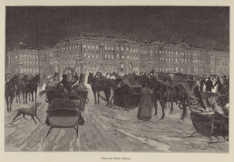 Praça Winter Palace (gravura) de French School