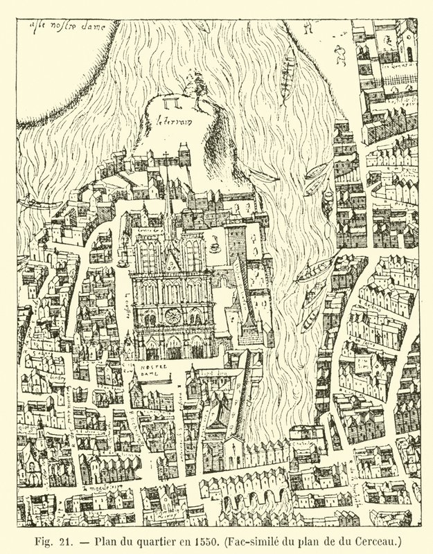 Plano do distrito em 1550, Fac-símile do plano de Hoop de French School