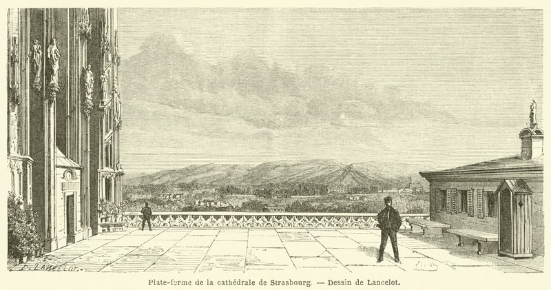 Plataforma da catedral de Estrasburgo (gravura) de French School