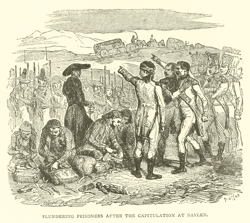 Plundering prisoners after the capitulation at Baylen (gravura) de French School
