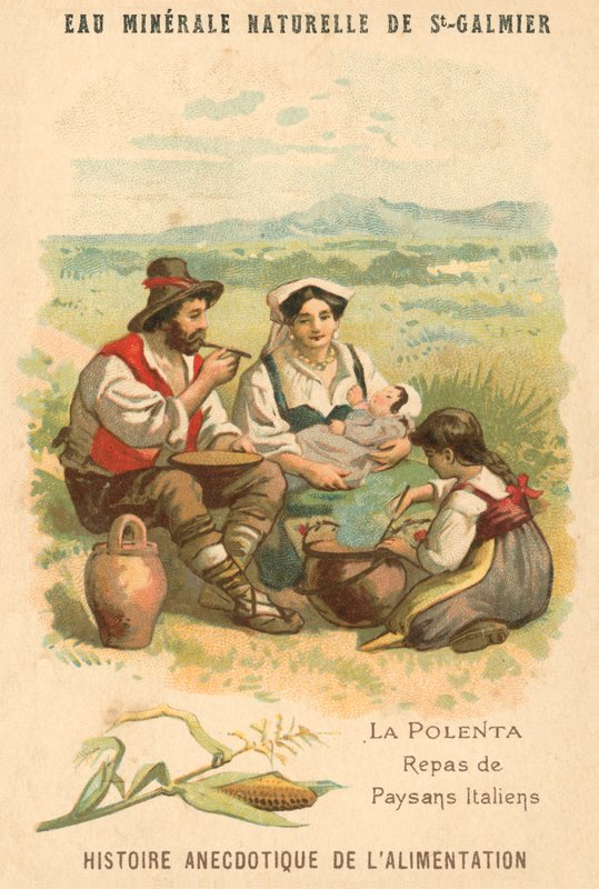 Polenta, refeição de camponeses italianos (chromolitho) de French School