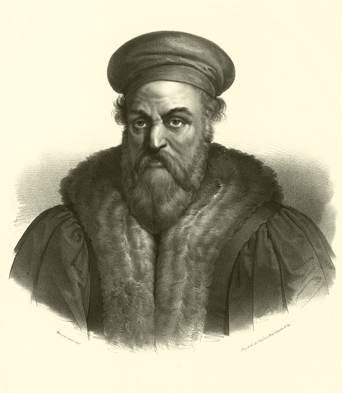 Polidoro da Caravaggio, retrato (gravura) de French School