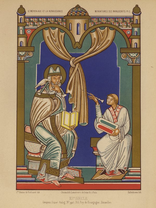 Papa Gregório I (cromolito) de French School