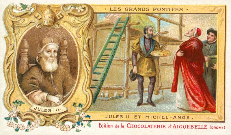 Papa Júlio II com Miguel Ângelo de French School