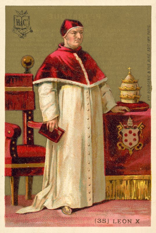 Papa Leão X (chromolitho) de French School