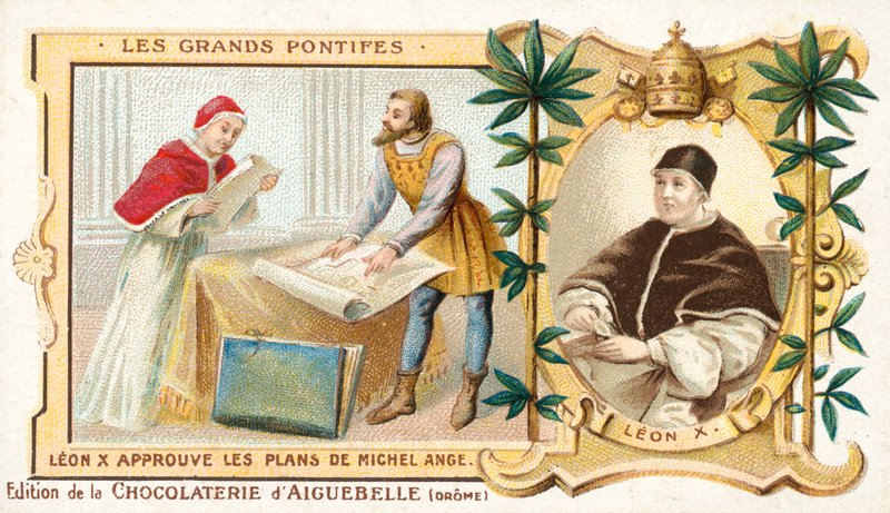 O Papa Leão X aprova os planos de Miguel Ângelo de French School