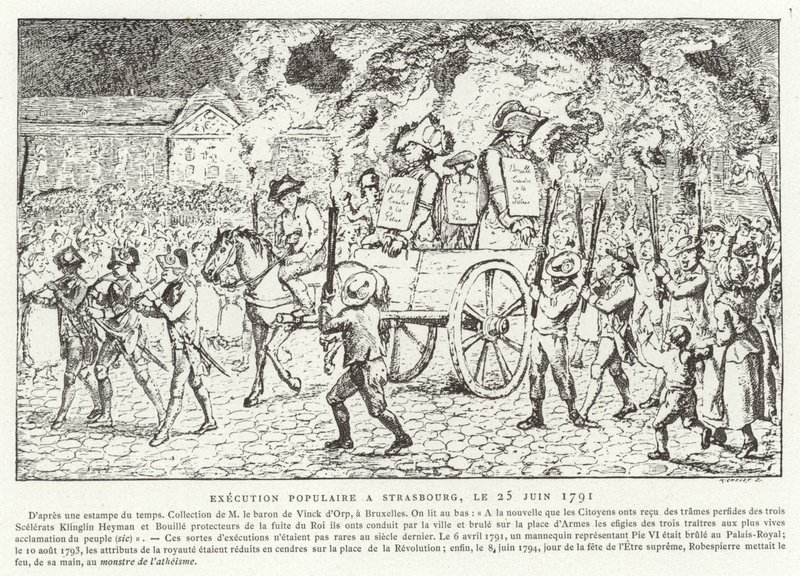 Execução popular em Estrasburgo, 25 de junho de 1791 de French School