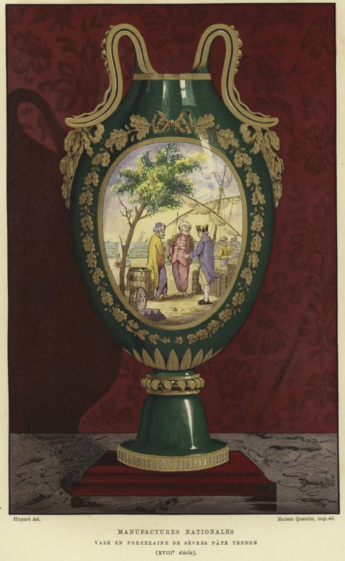 Vaso de porcelana da Manufacture nationale de Sevres, França de French School