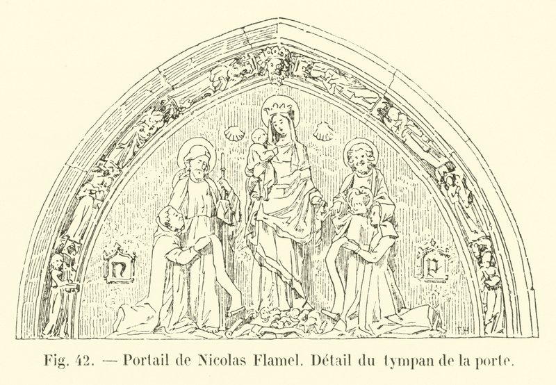 Portal de Nicolas Flamel, Detalhe do tímpano da porta de French School