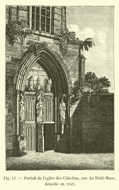 Portal da Igreja dos Celestins, rue du Petit-Musc, demolido em 1849 de French School