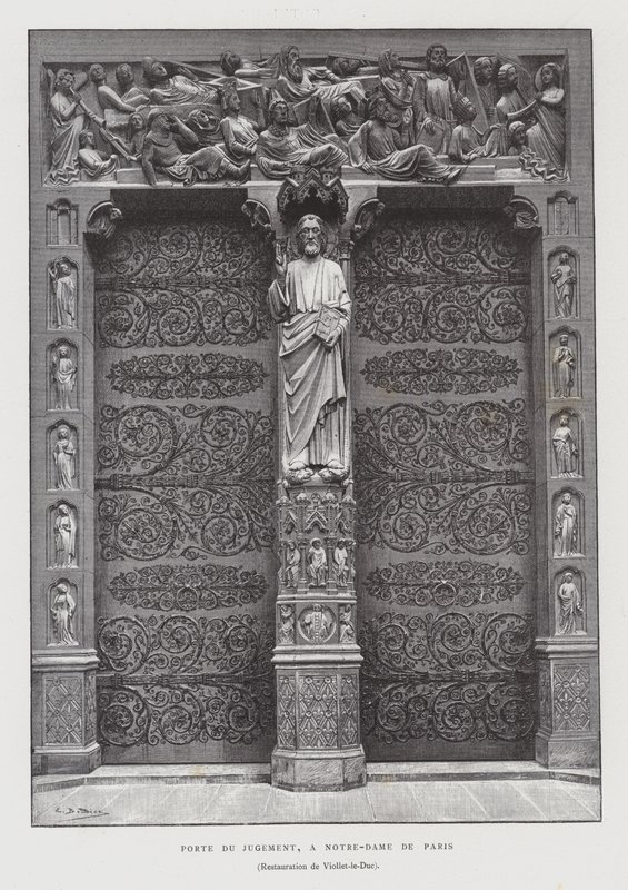 Portal do Juízo Final, Notre Dame de Paris (litho) de French School