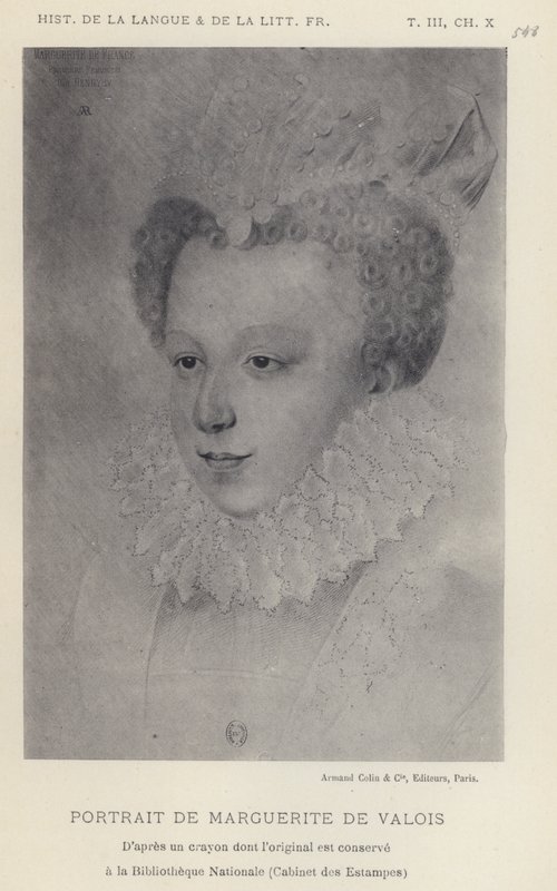 Retrato de Marguerite De Valois (litho) de French School