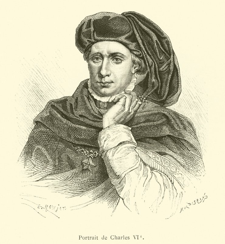 Retrato de Carlos VI (gravura) de French School