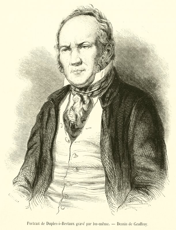 Retrato de Duplessi-Bertaux gravado de French School