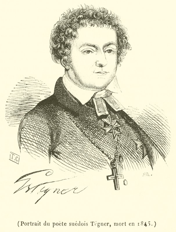 Retrato do poeta sueco Tegner, falecido em 1845 de French School