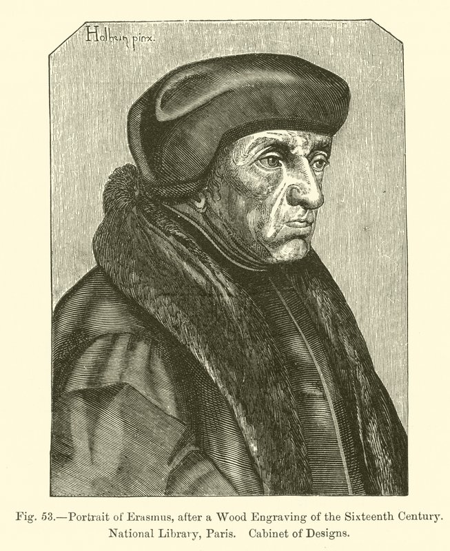 Retrato de Erasmus (gravura) de French School
