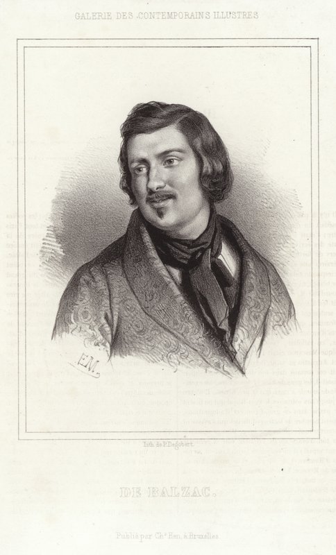 Retrato, de, honore, de, Balzac de French School