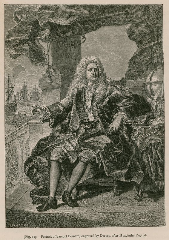 Retrato de Samuel Bernard, gravado pelo trem, depois de Hyacinthe Rigaud de French School
