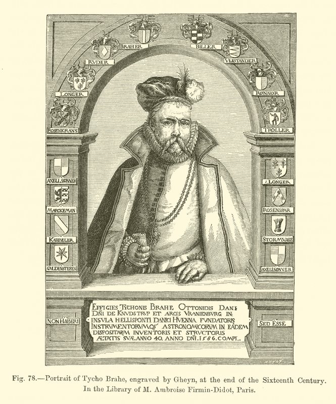 Retrato de Tycho Brahe, gravado por Gheyn, no final do século XVI (gravura) de French School