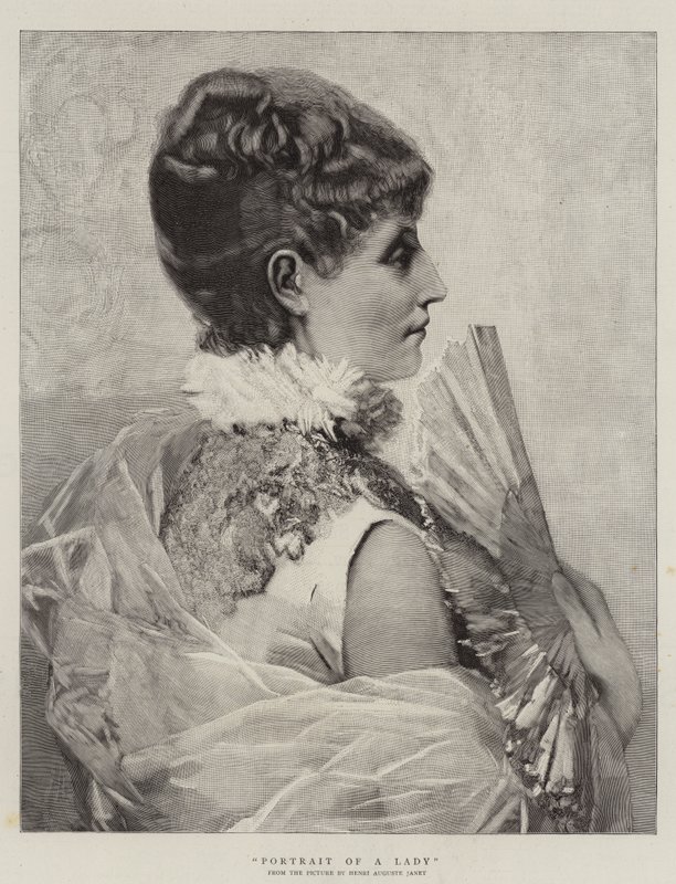 Retrato de uma Senhora (gravura) de French School