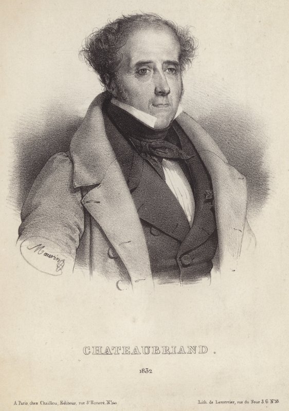 Retrato, de, visconde, de, Chateaubriand de French School
