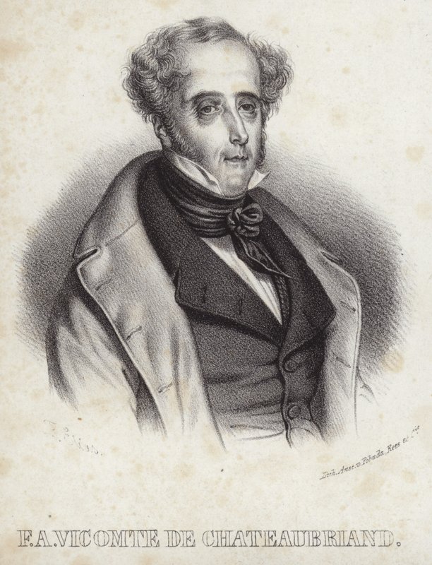 Retrato, de, visconde, de, Chateaubriand de French School