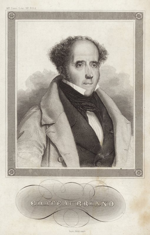 Retrato, de, visconde, de, Chateaubriand de French School