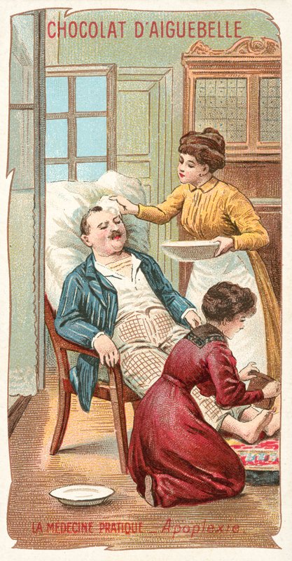 Medicina prática - apoplexia (chromolitho) de French School