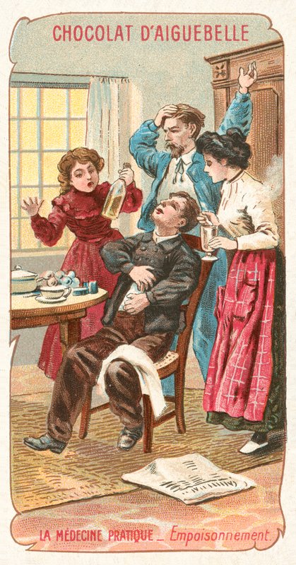 Medicina prática - envenenamento (chromolitho) de French School