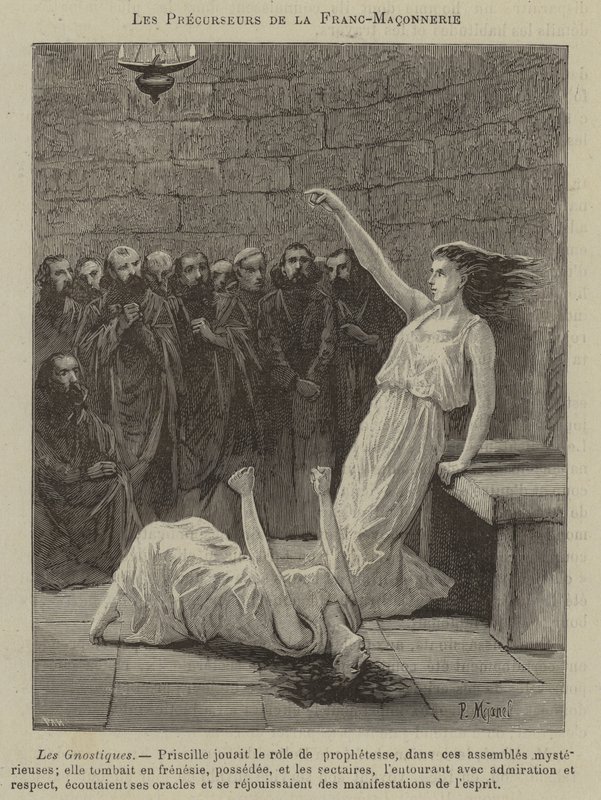 Precursores da Maçonaria: os Gnósticos (gravura) de French School