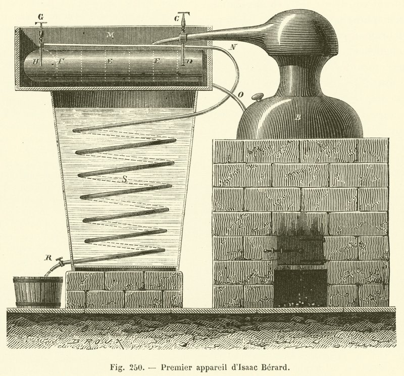A primeira câmera de Isaac Berard (gravura) de French School