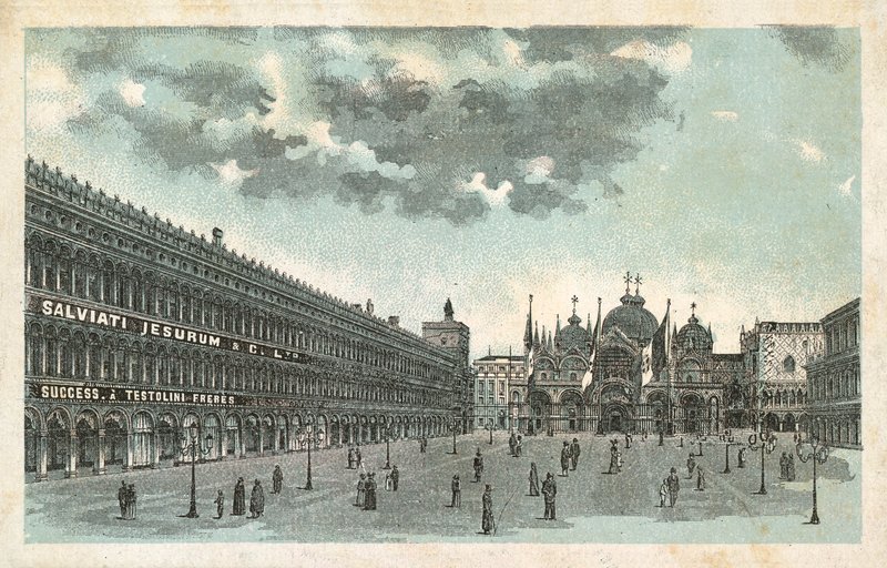 Instalações de Salviati Jesurum & Co, Veneza (chromolitho) de French School