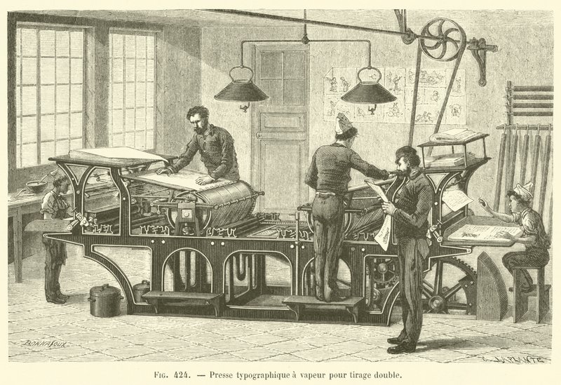 Impressão a vapor para impressão dupla (gravura) de French School