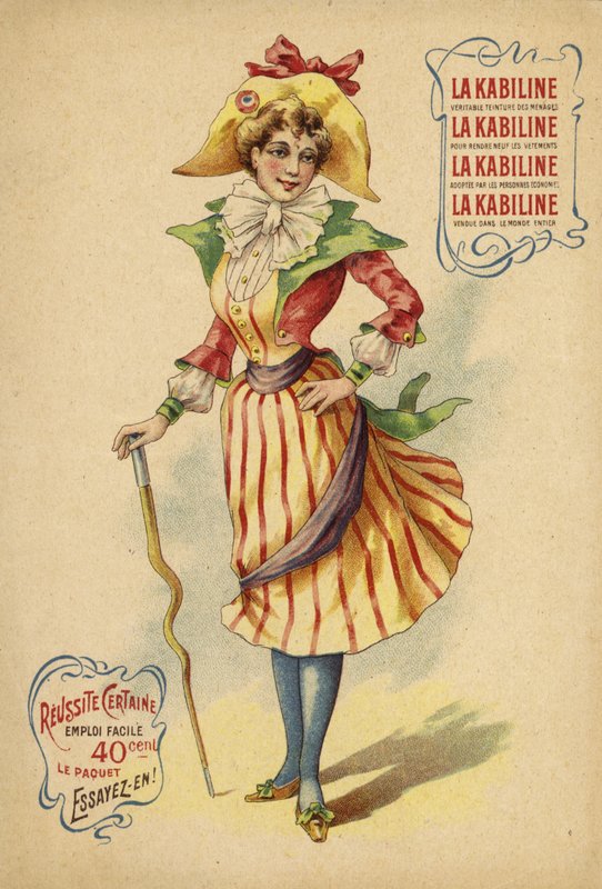 Linda garota francesa em roupa colorida de French School