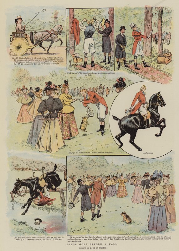 O orgulho vai antes de uma queda (chromolitho) de French School