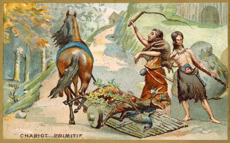 Vagão primitivo (chromolitho) de French School